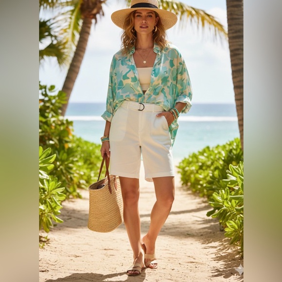 Karen Scott Pants - Karen Scott Women's white Bermuda Shorts size 16